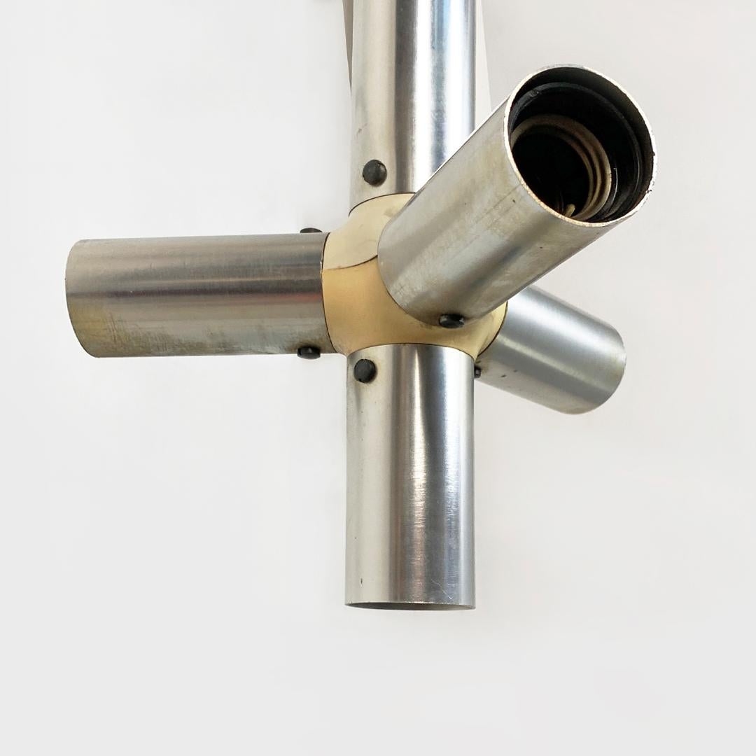 Suisse Lustre moderne en acier et plastique Atomic de Haussmann pour les lampes suisses, 1970 en vente