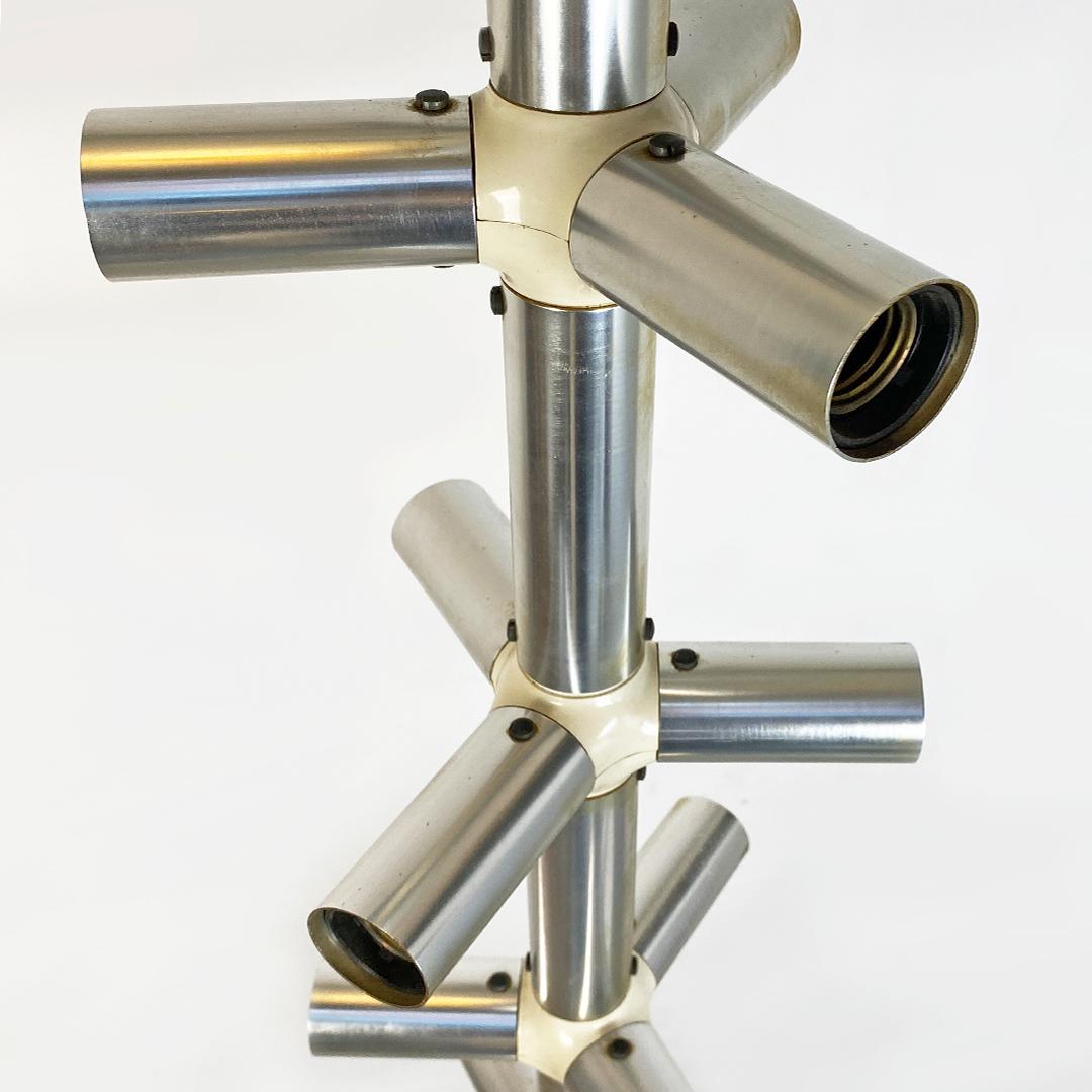 Modern Steel plastic Chandelier Atomic by Haussmann for Swiss Lamps, 1970s For Sale 1