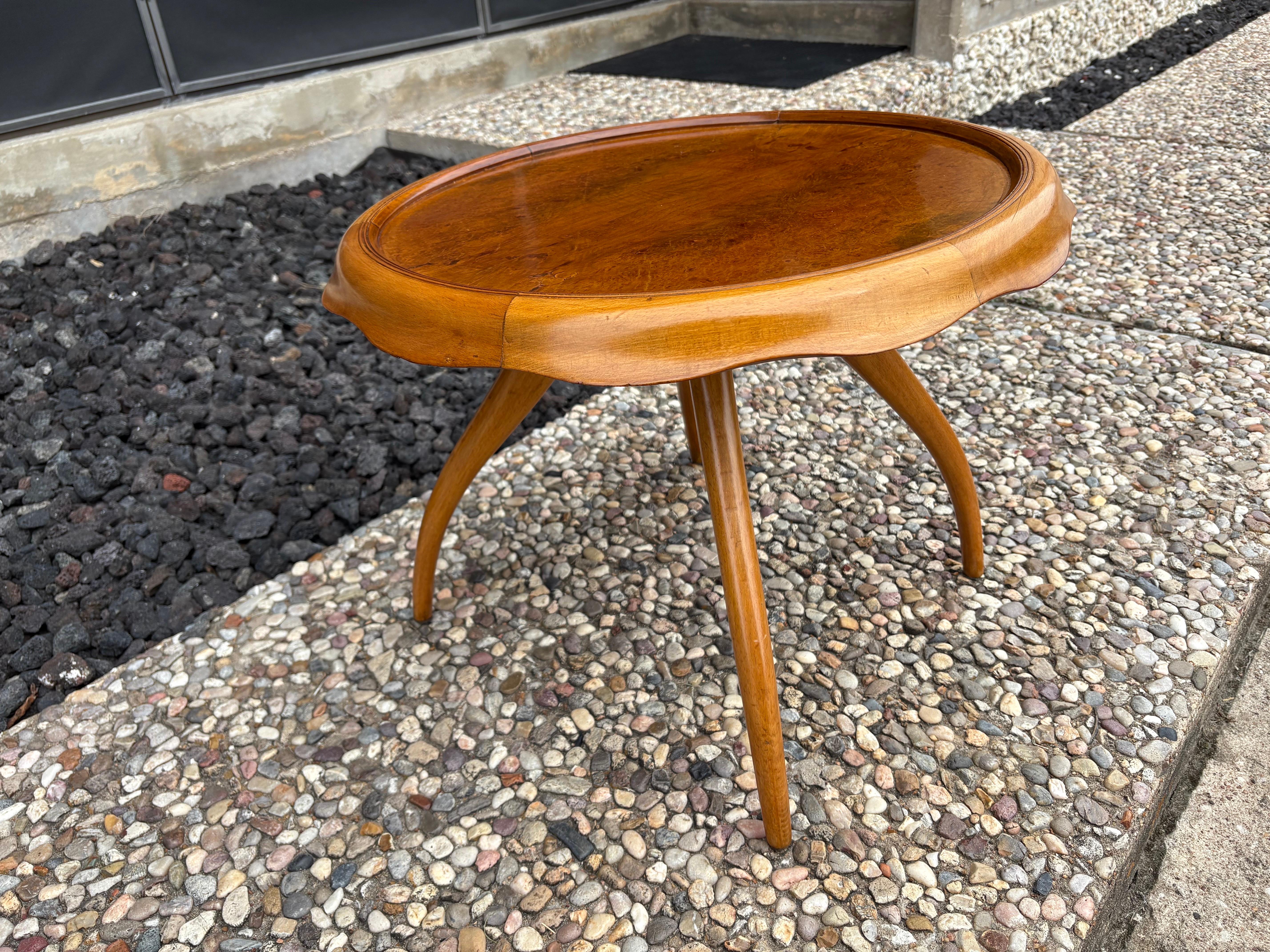 Fruitwood Italian Modern Sculptural Table By Osvaldo Borsani For Sale