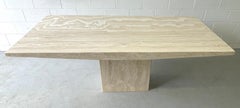 Italian Modern Sculptural Travertine Dinning Table