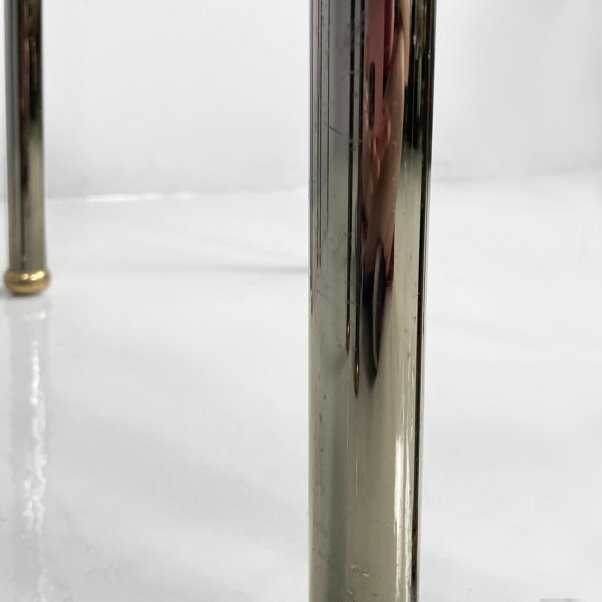 Italian modern set of coffe tables in metal and glass, 1980s For Sale 9