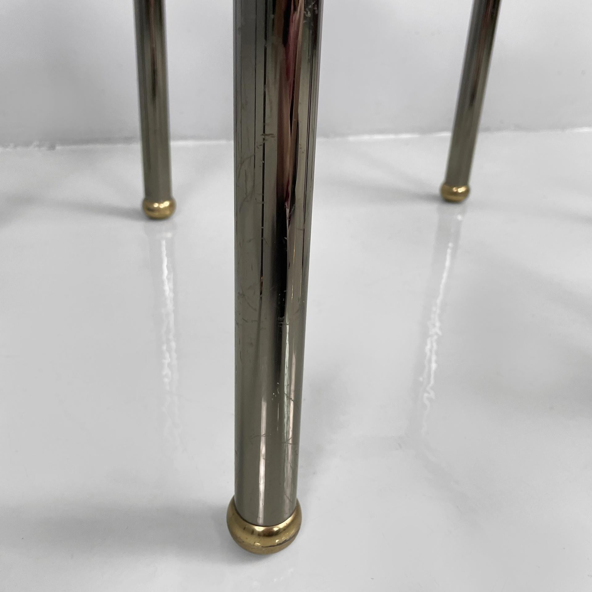 Italian modern set of coffe tables in metal and glass, 1980s For Sale 11