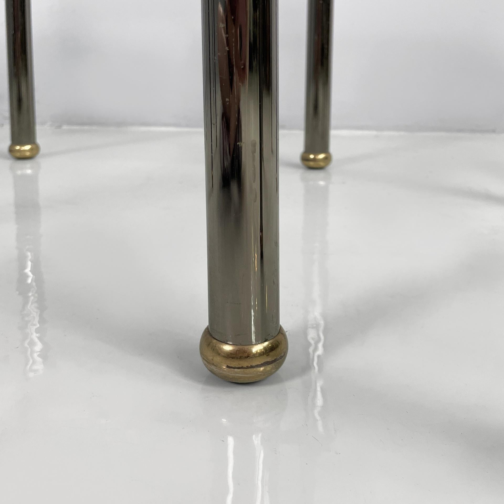 Italian modern set of coffe tables in metal and glass, 1980s For Sale 12