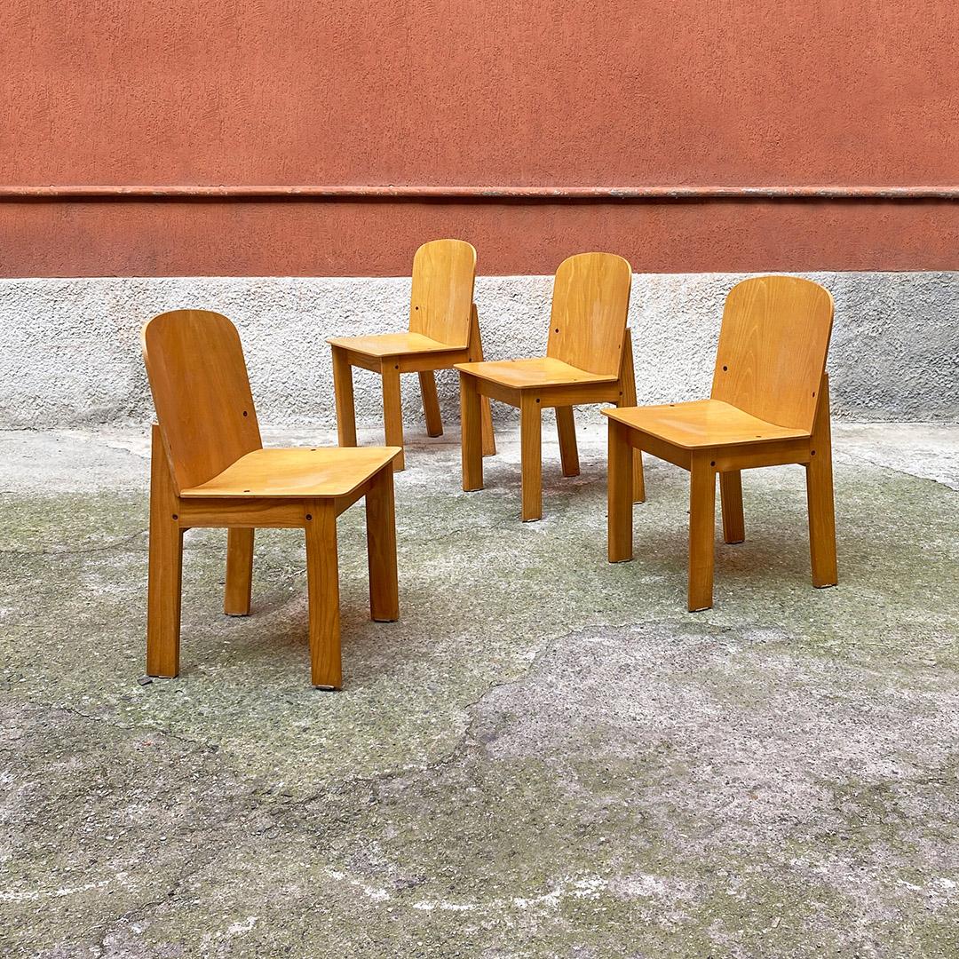 Italian modern set of four solid wood chairs, 1980s.
Set of four chairs with structure entirely in solid wood.
1980 ca.
Good conditions.
Measurements in cm 43 x 46 x 76 H and seat cm 42 H
Cannot be sold separately.