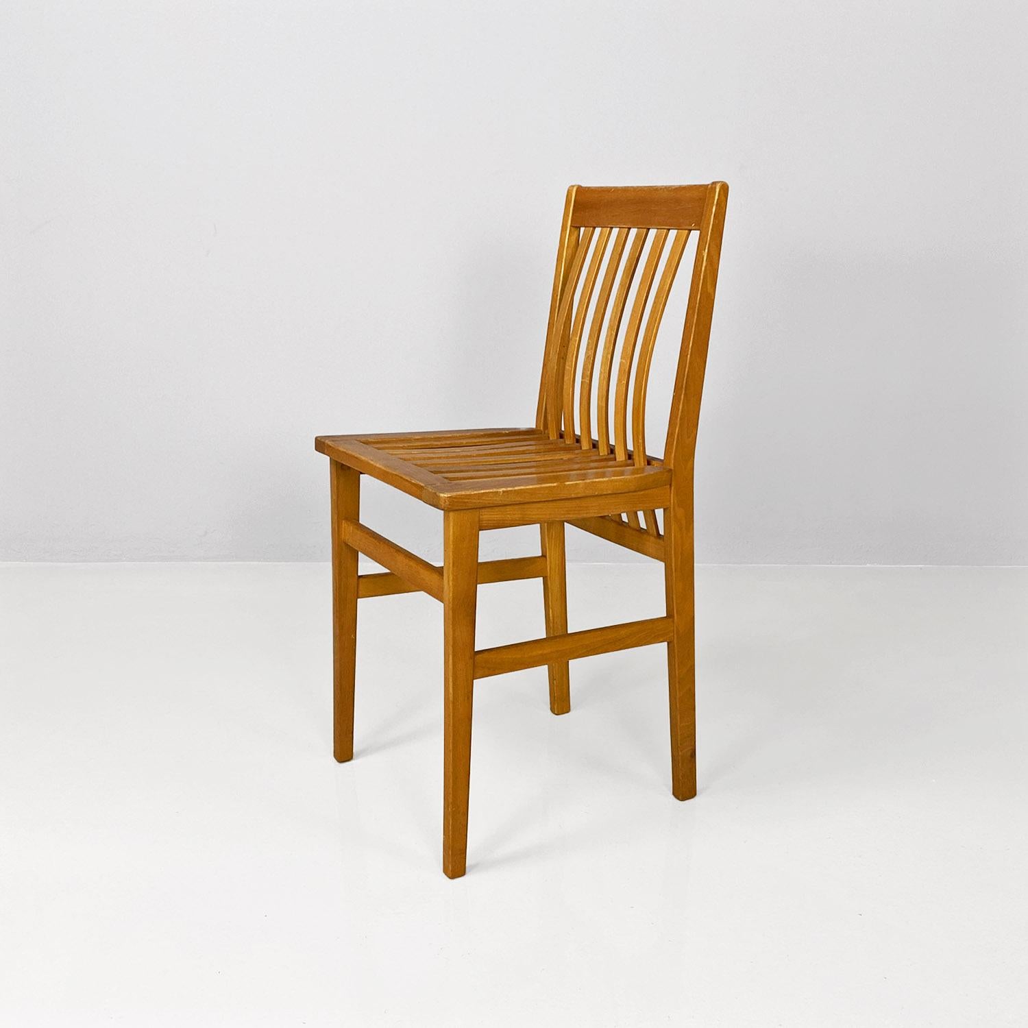 Late 20th Century Italian modern set of four wooden Milano chairs by Aldo Rossi for Molteni, 1987 For Sale