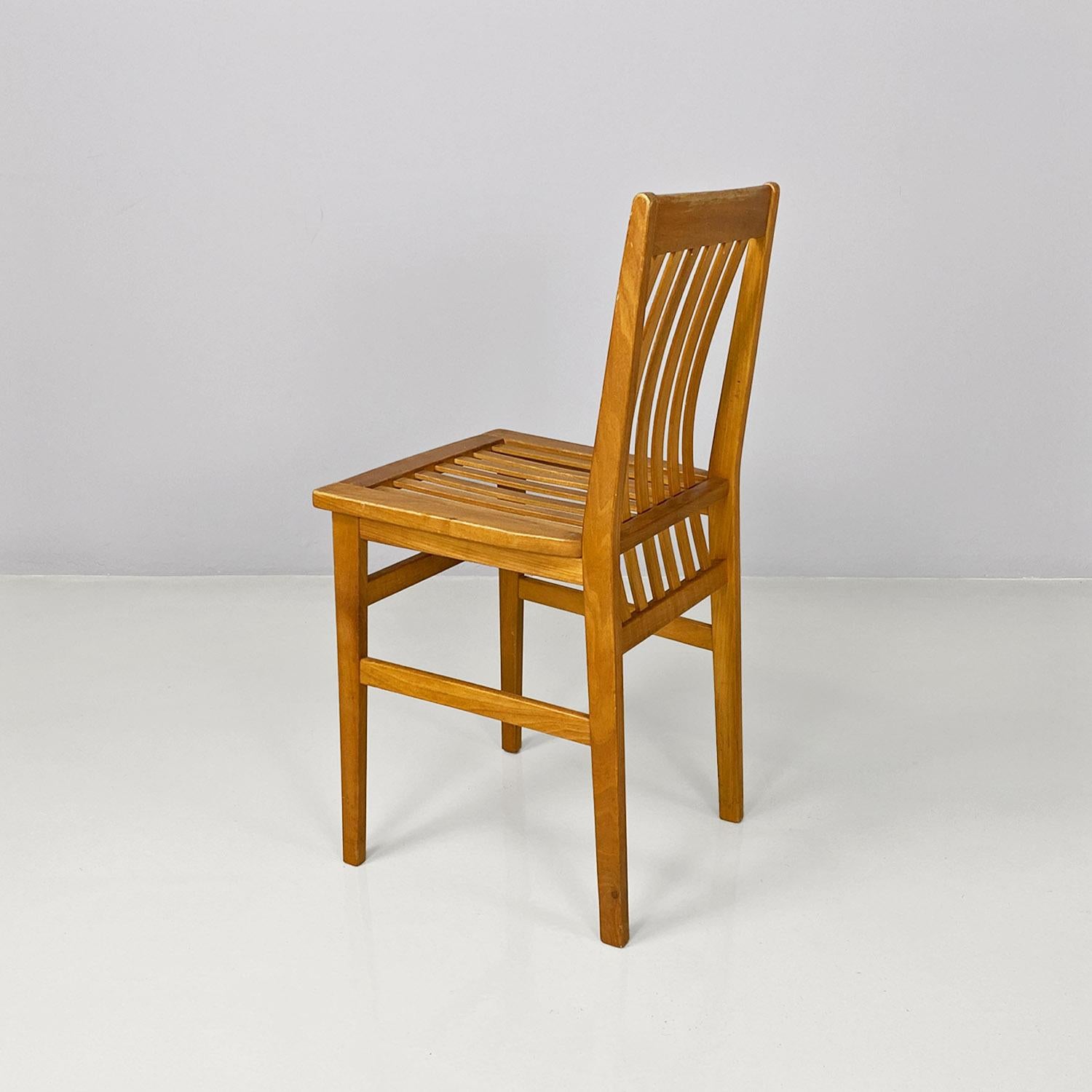 Wood Italian modern set of four wooden Milano chairs by Aldo Rossi for Molteni, 1987 For Sale