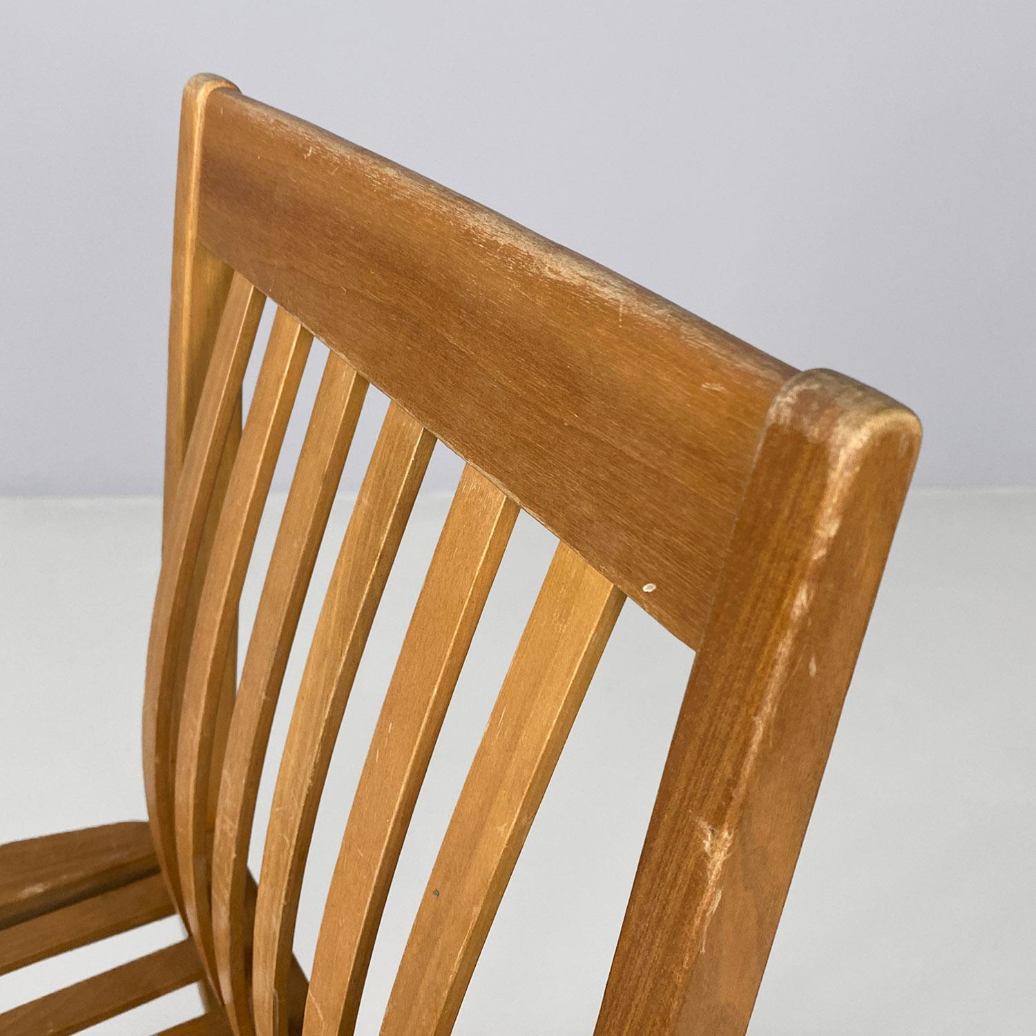 Italian modern set of four wooden Milano chairs by Aldo Rossi for Molteni, 1987 For Sale 3