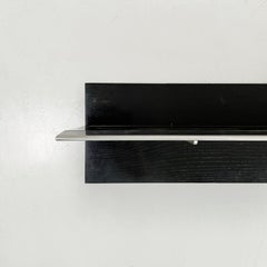 Italienisches modernes Regal aus schwarzem Holz und Stahl, 1980er Jahre