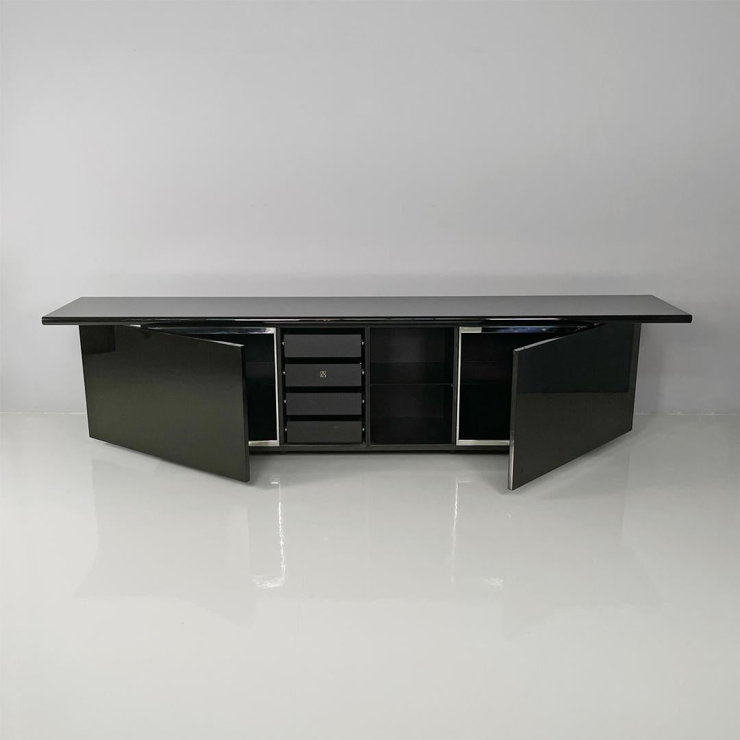 Metal Italian modern Sheraton sideboard By Stoppino Acerbis for Acerbis, 1980s For Sale