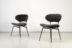 Italian Modern Side Chairs with Mohair, 1960s