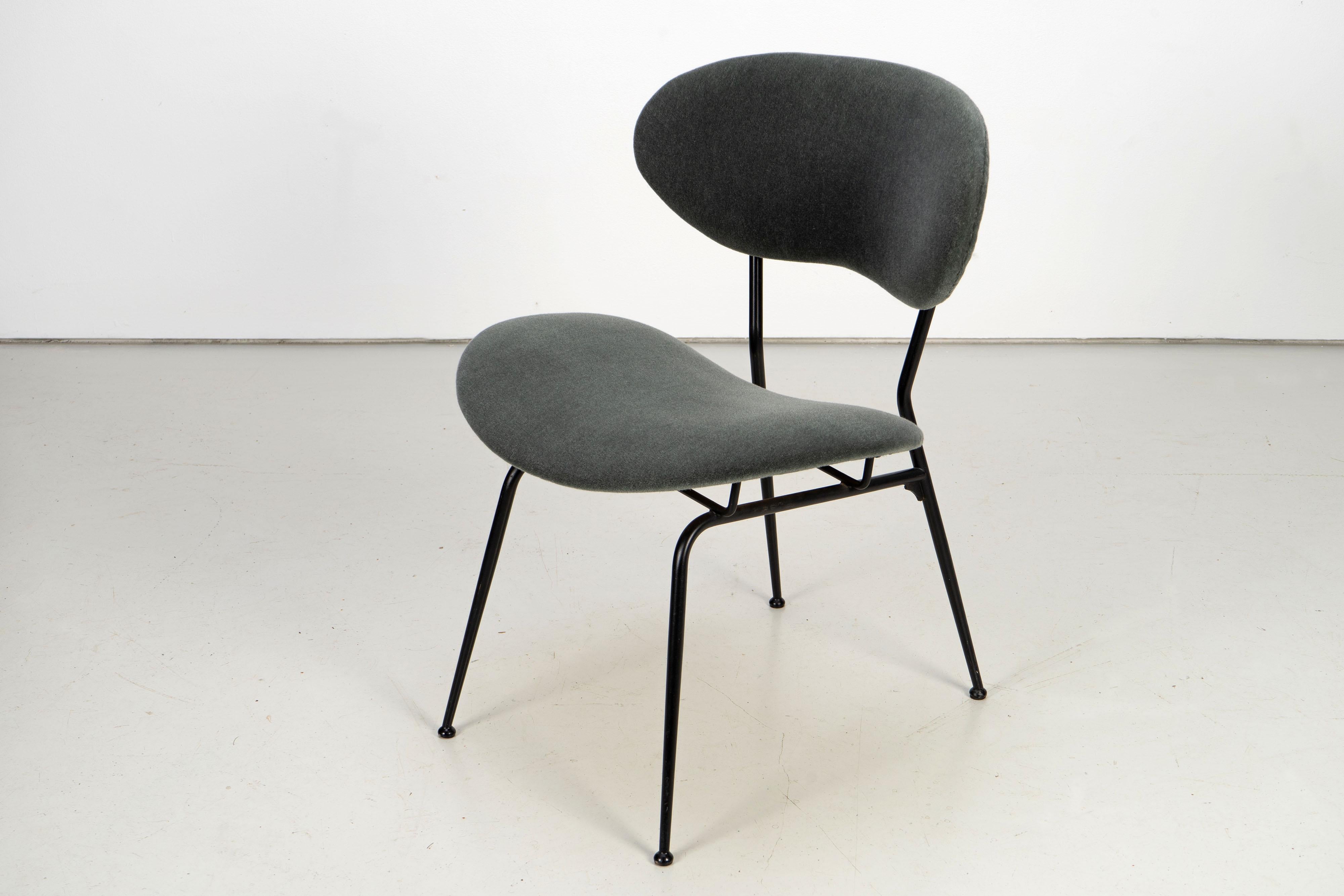 Mid-Century Modern Italian Modern Side Chairs with Mohair, 1960s For Sale