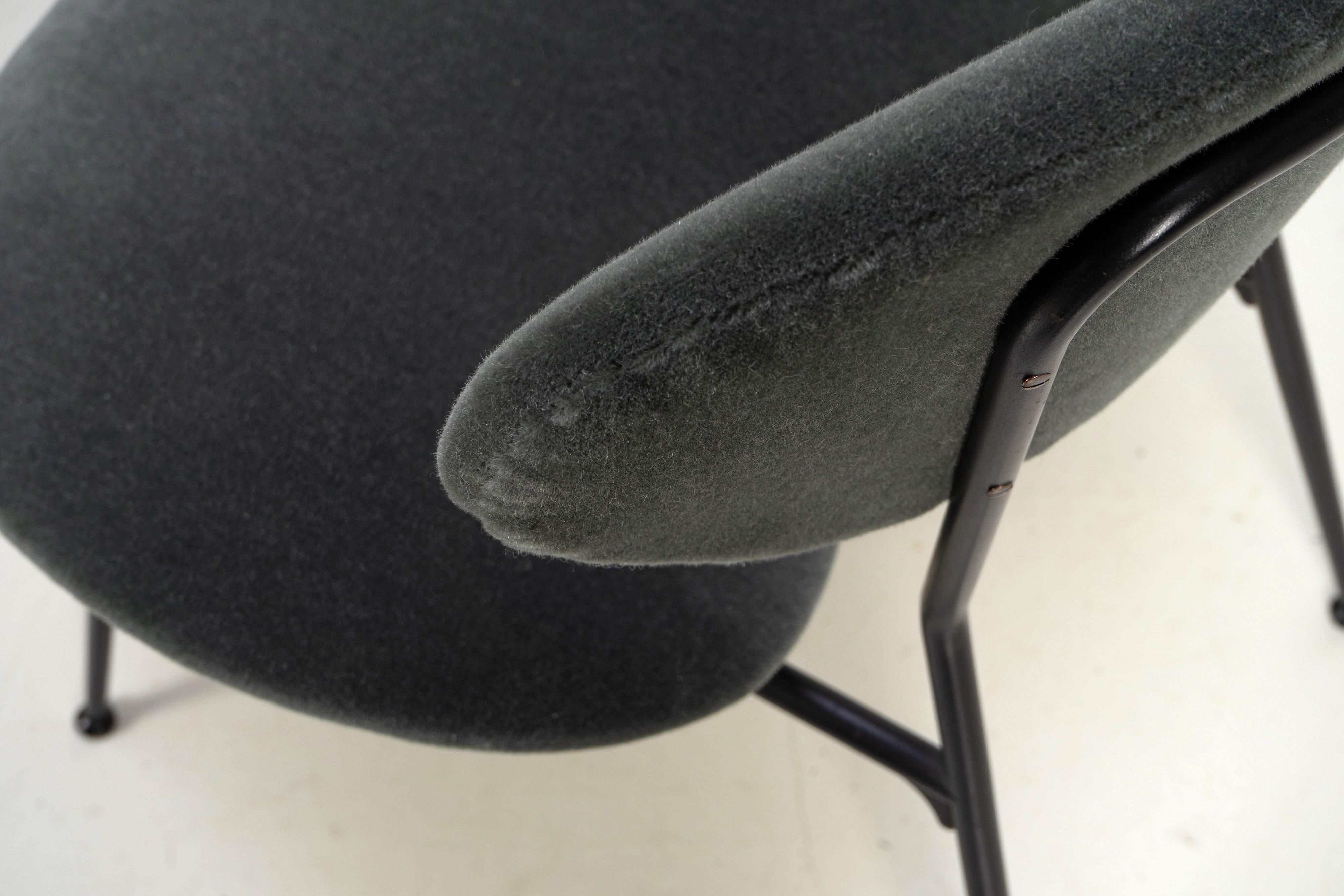 20th Century Italian Modern Side Chairs with Mohair, 1960s For Sale