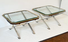 Italian Modern Side or End Tables of Brass and Chrome - Individually Priced