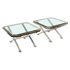 Italian Modern Side or End Tables of Brass and Chrome - Individually Priced