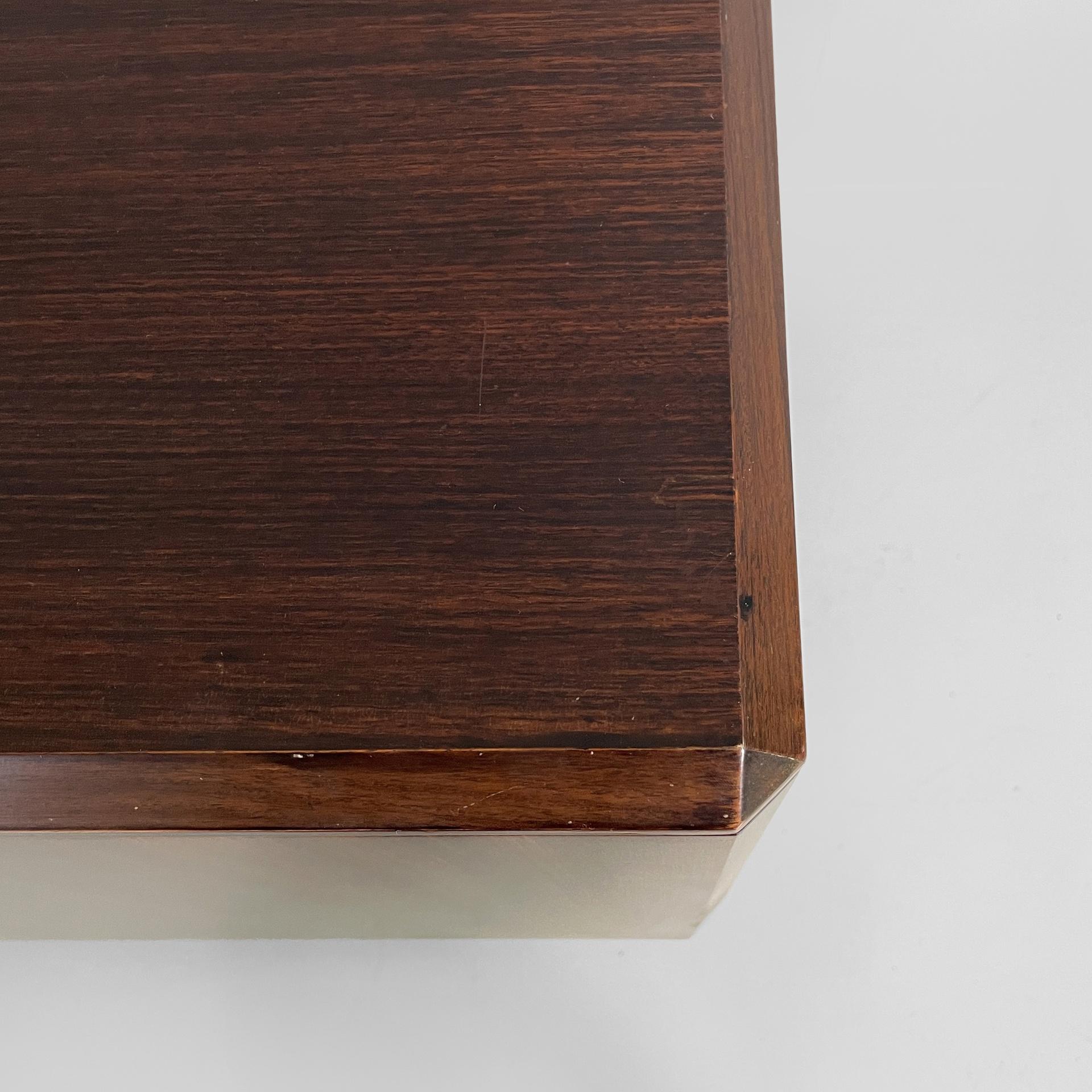 Italian modern sideboard in wood with hinged doors, shelves and drawers, 1970s For Sale 7