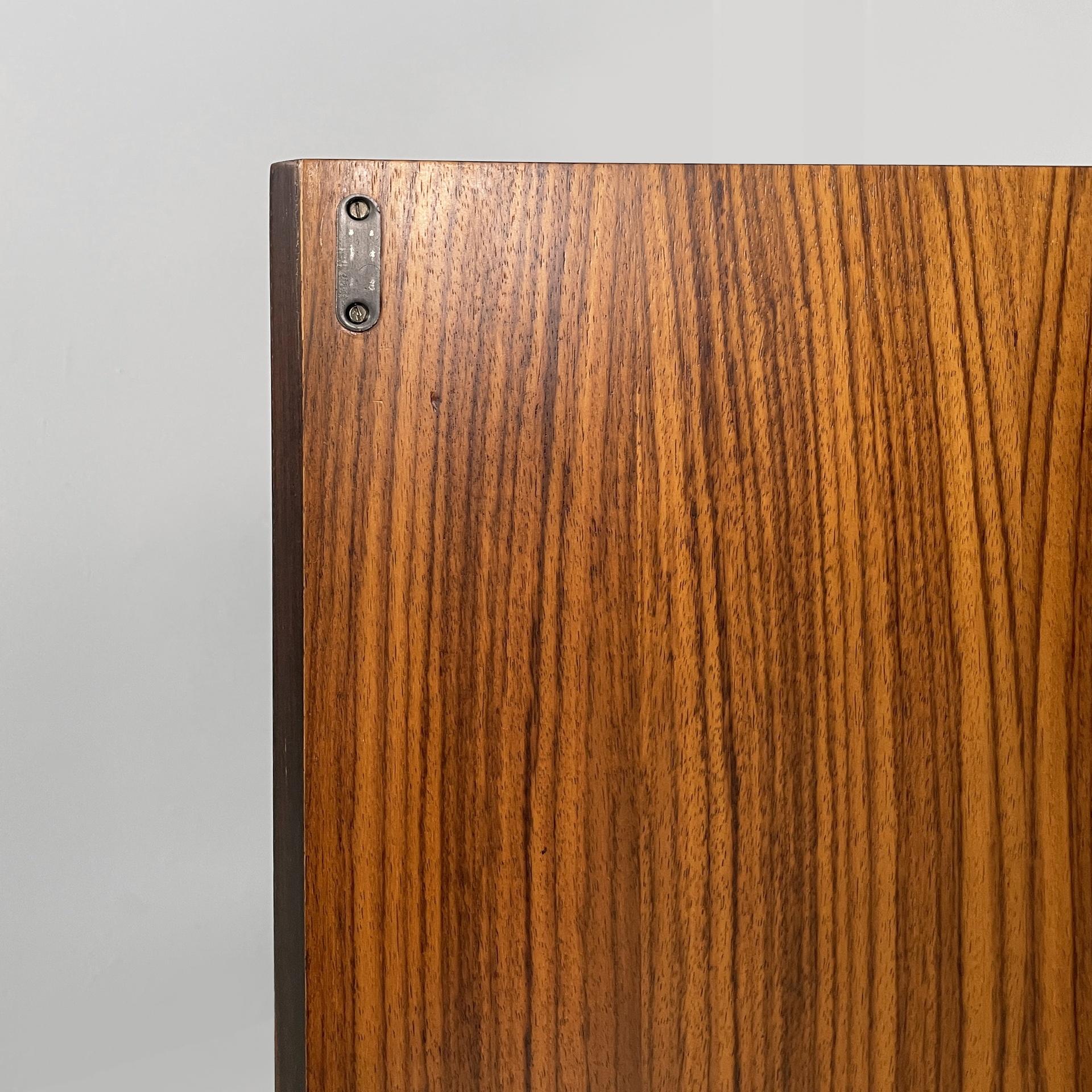Italian modern sideboard in wood with hinged doors, shelves and drawers, 1970s For Sale 1