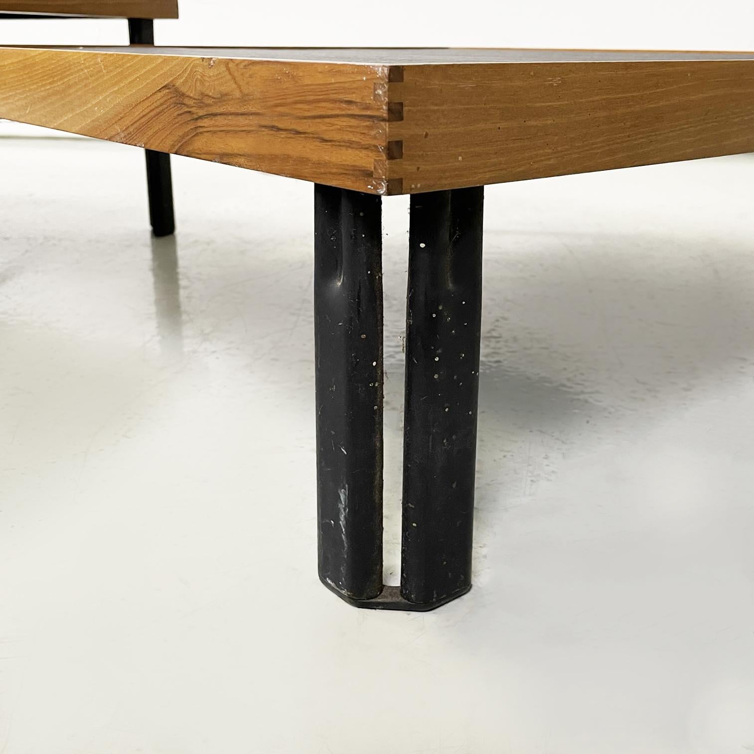 Italian modern Slate wood metal Coffee tables by De Martini for Cassina, 1980s For Sale 10