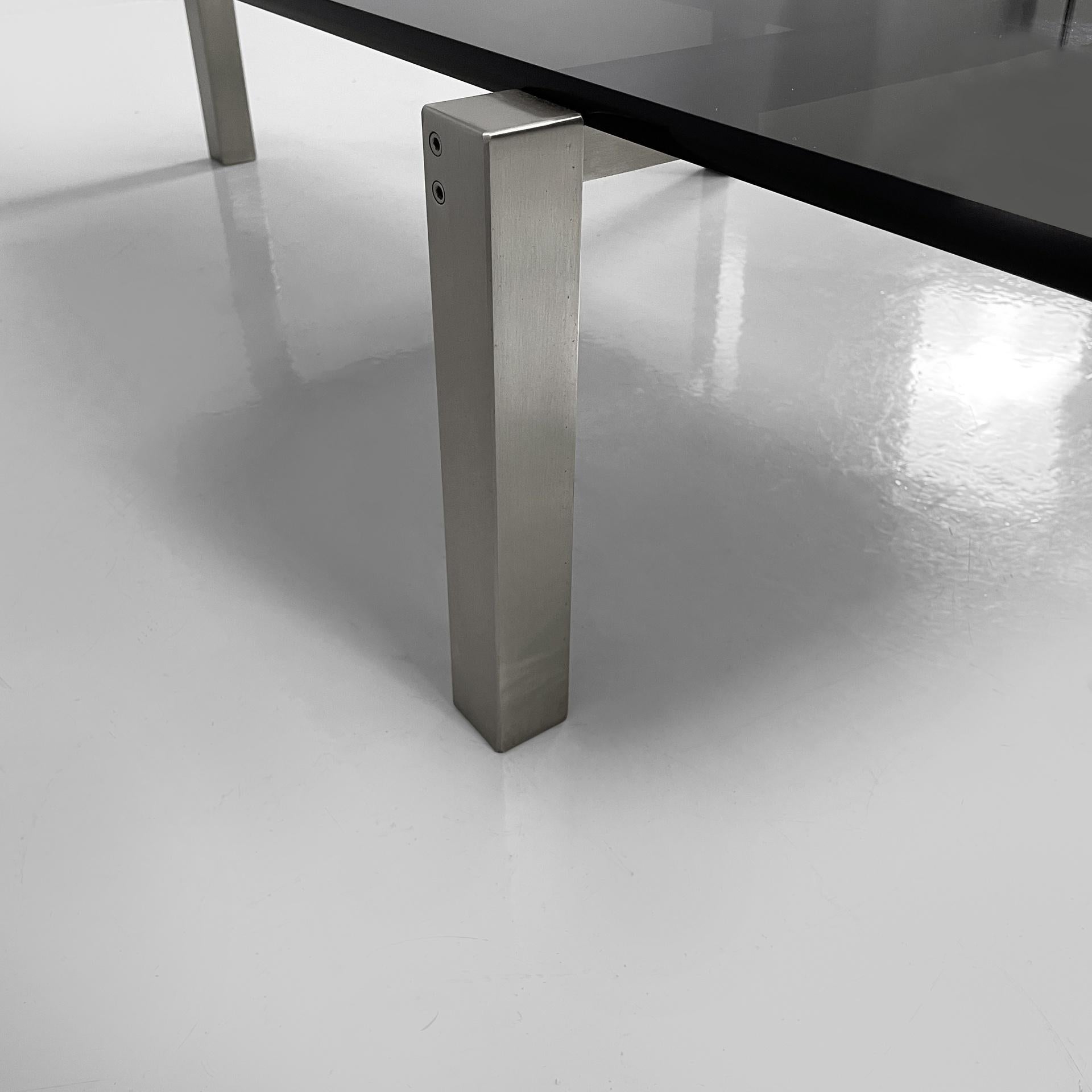 Table basse moderne italienne en verre fumé et acier par Formanova, années 1970. en vente 9