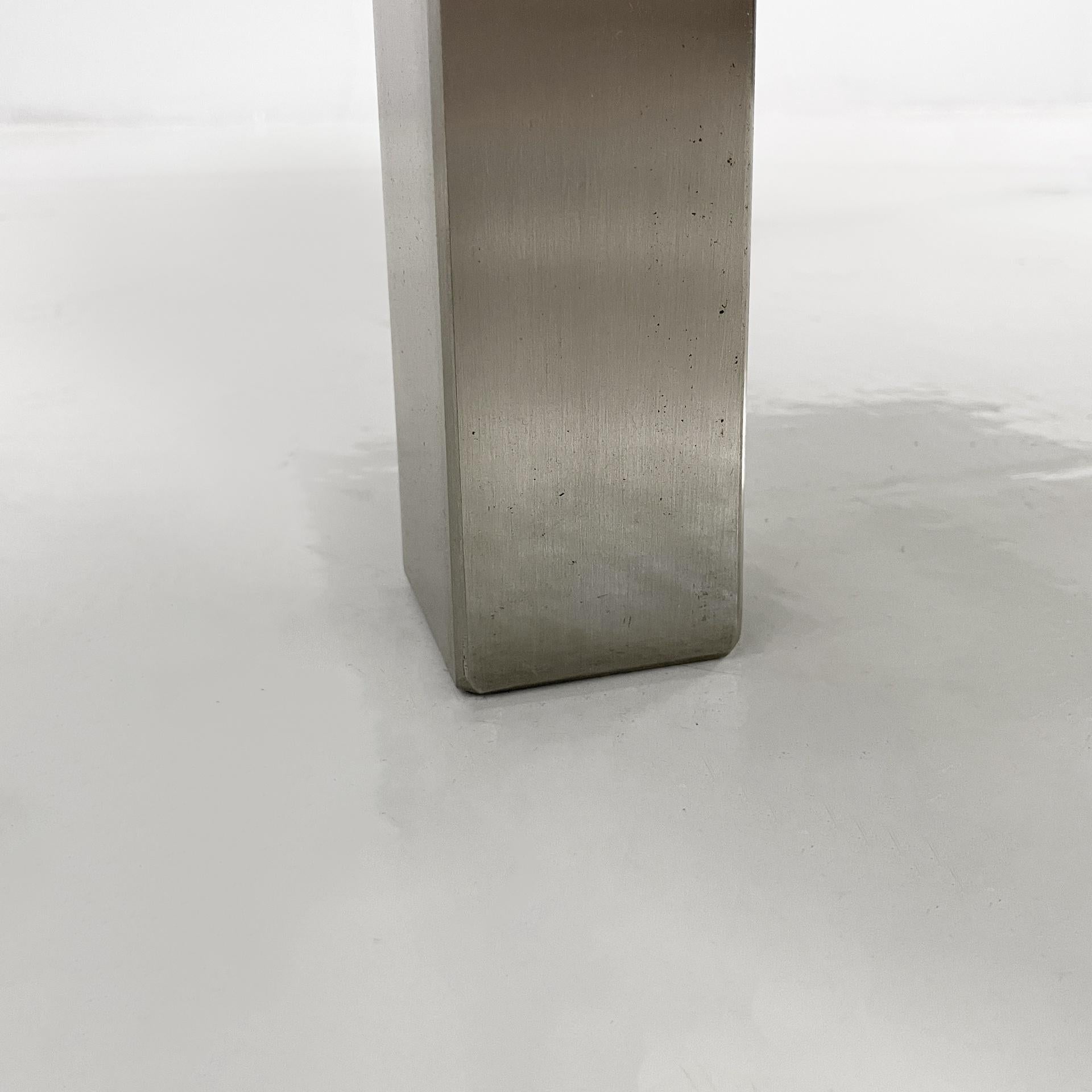 Table basse moderne italienne en verre fumé et acier par Formanova, années 1970. en vente 12