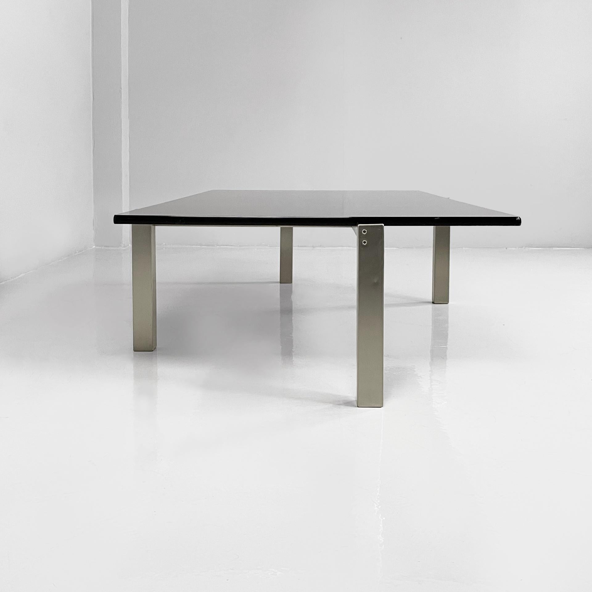 Moderne Table basse moderne italienne en verre fumé et acier par Formanova, années 1970. en vente