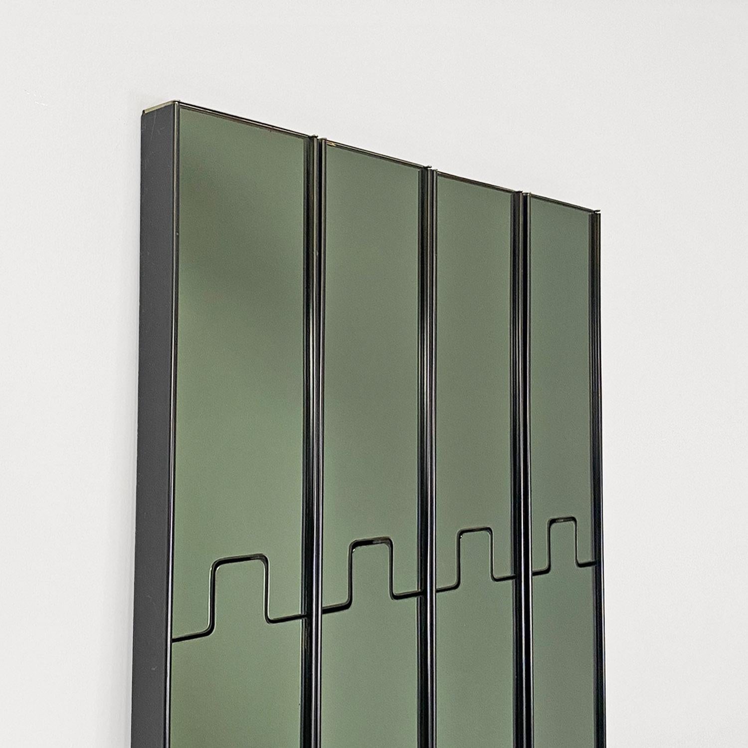 Italian modern smoked Gronda modular wall mirrors, Luciano Bertoncini, Elco 1970 1