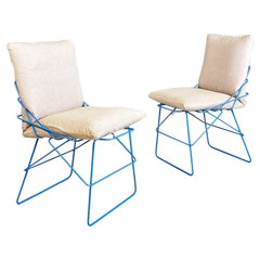 Italienische moderne Sof-Stühle aus Metall und Stoff von Enzo Mari für Driade, 1980er Jahre