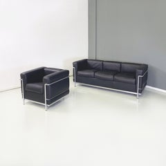 Italian Modern Sofa Armchair LC Le Corbusier Jeanneret Perriand Cassina, 1980s