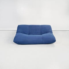 Italian Modern Sofa in Blue Fabric by Guido Rosati for Giovannetti, 1970s