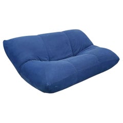 Italian Modern Sofa in Blue Fabric by Guido Rosati for Giovannetti, 1970s