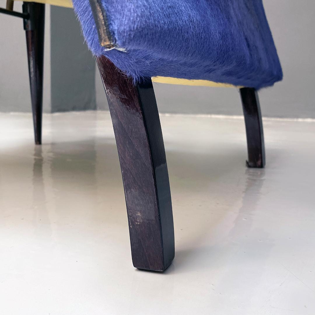 Italienischer moderner italienischer Sessel aus Massivholz und Leder, mehrfarbig, mit Armlehnen, 1980er Jahre im Angebot 10