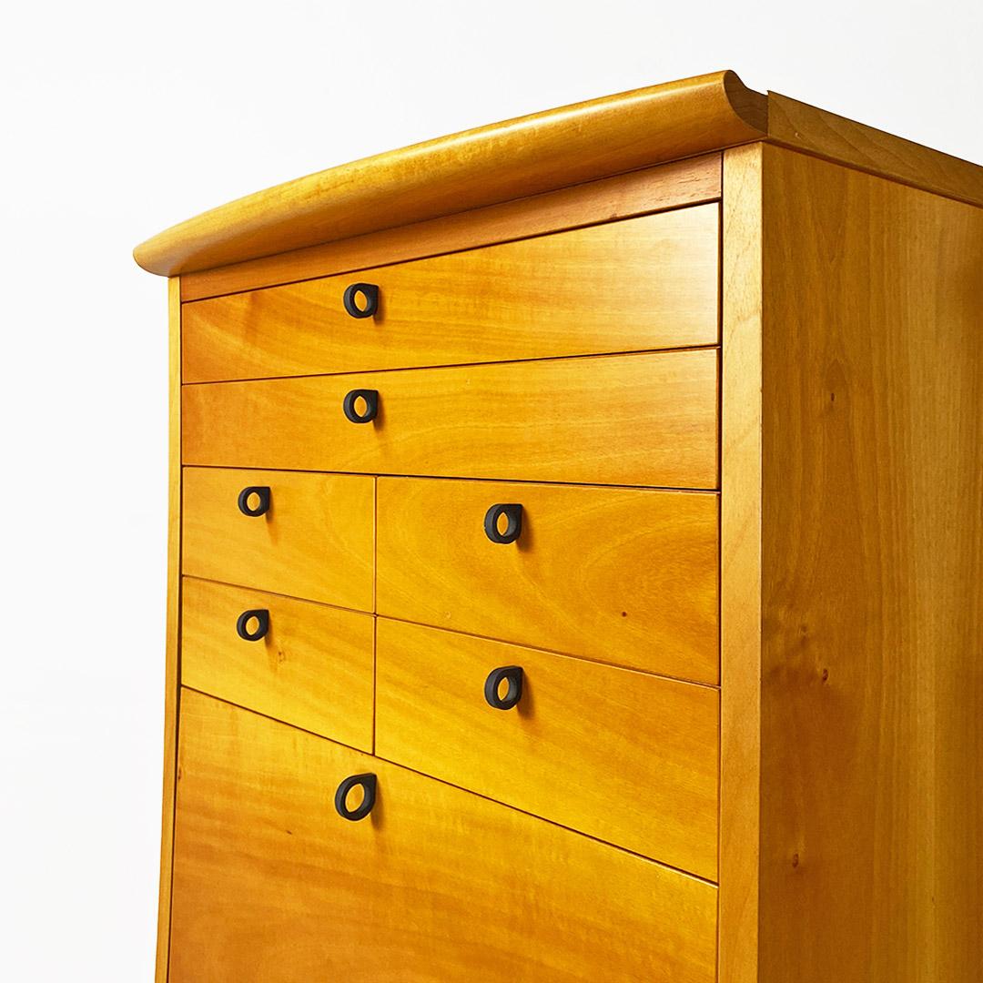 Italian modern solid wood chest of drawers by Umberto Asnago for Giorgetti, 1982 For Sale 4