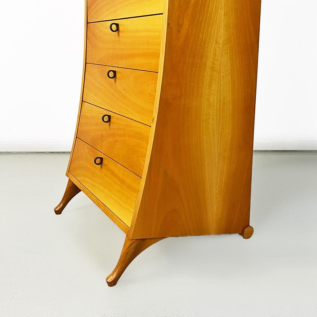 Italian modern solid wood chest of drawers by Umberto Asnago for Giorgetti, 1982 For Sale 5