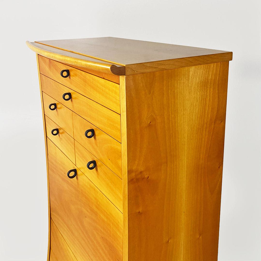 Italian modern solid wood chest of drawers by Umberto Asnago for Giorgetti, 1982 For Sale 1