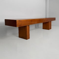 Italian modern solid wood console, 1970s