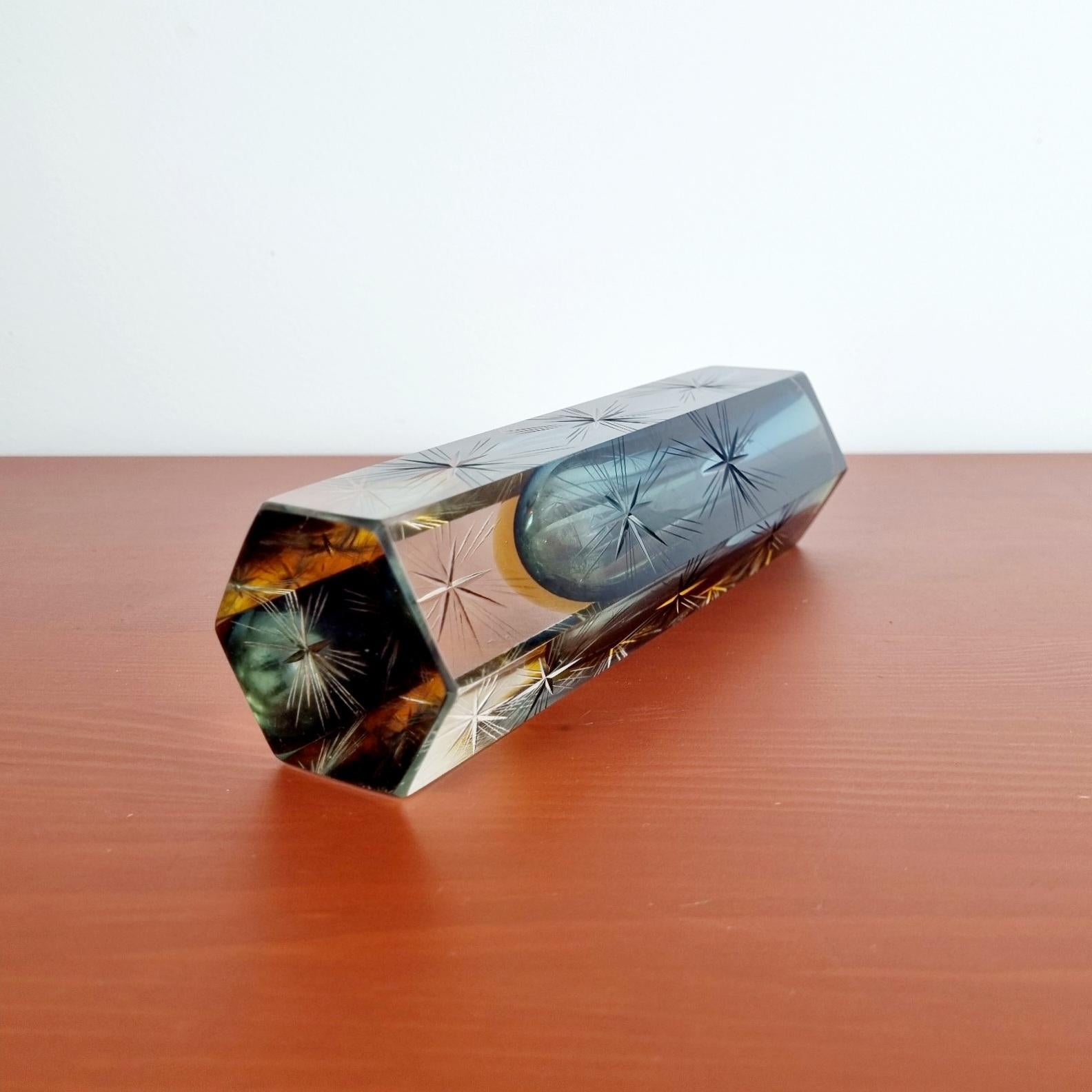 Italienische Moderne Murano Glass Sommerso Vase von Pagnin und Bon, Italien 60er Jahre im Angebot 4