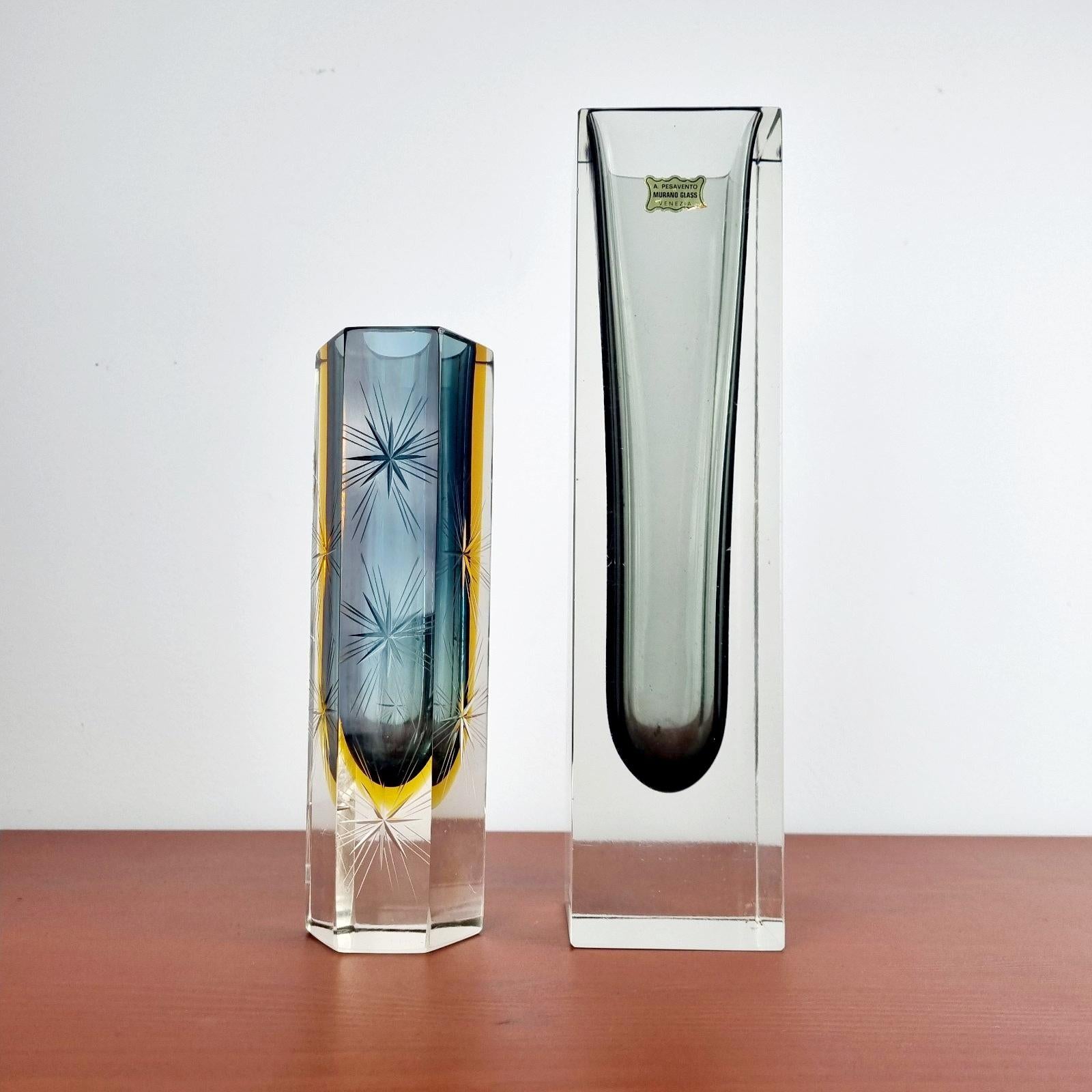 Italienische Moderne Murano Glass Sommerso Vase von Pagnin und Bon, Italien 60er Jahre im Angebot 6