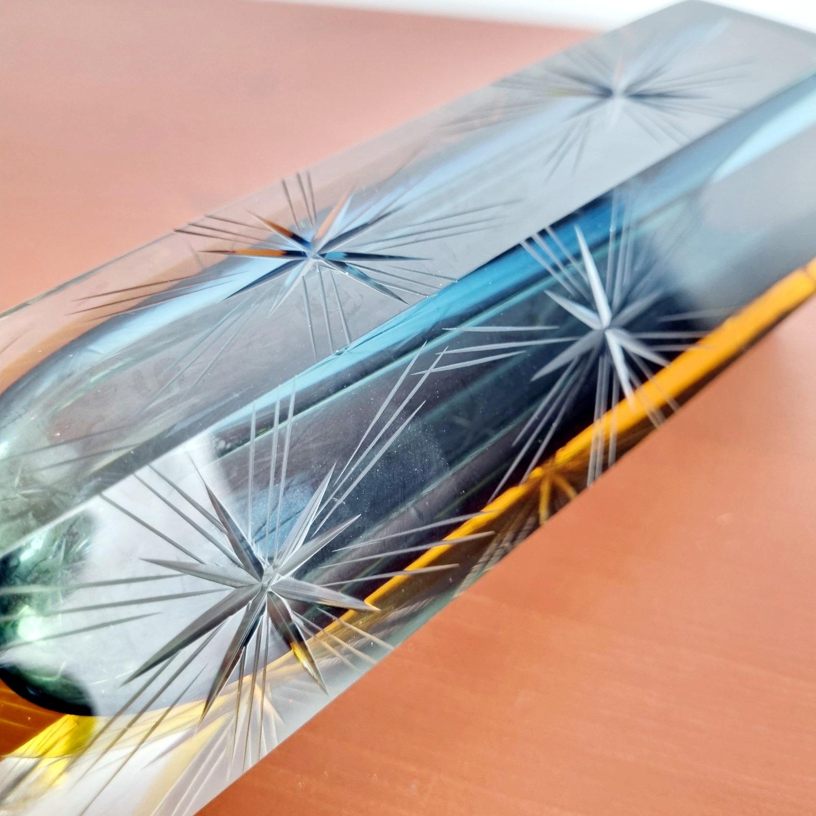 Italienische Moderne Murano Glass Sommerso Vase von Pagnin und Bon, Italien 60er Jahre im Angebot 1