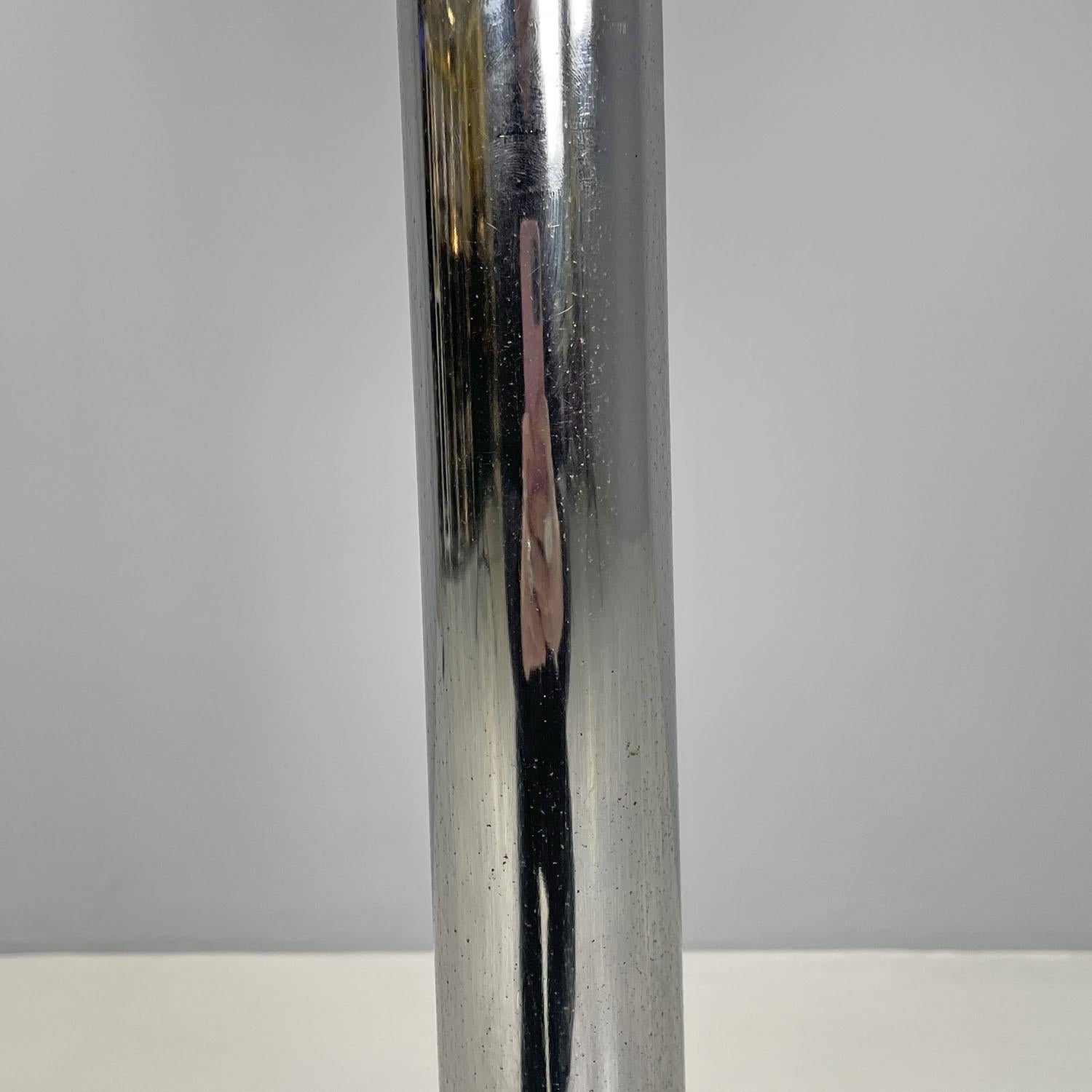 Italian modern Space Age floor lamp in chromed metal, 1970s For Sale 11