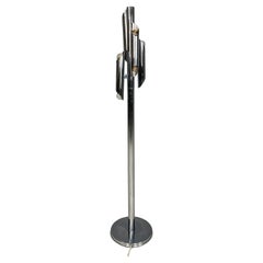 Italian modern Space Age floor lamp in chromed metal, 1970s