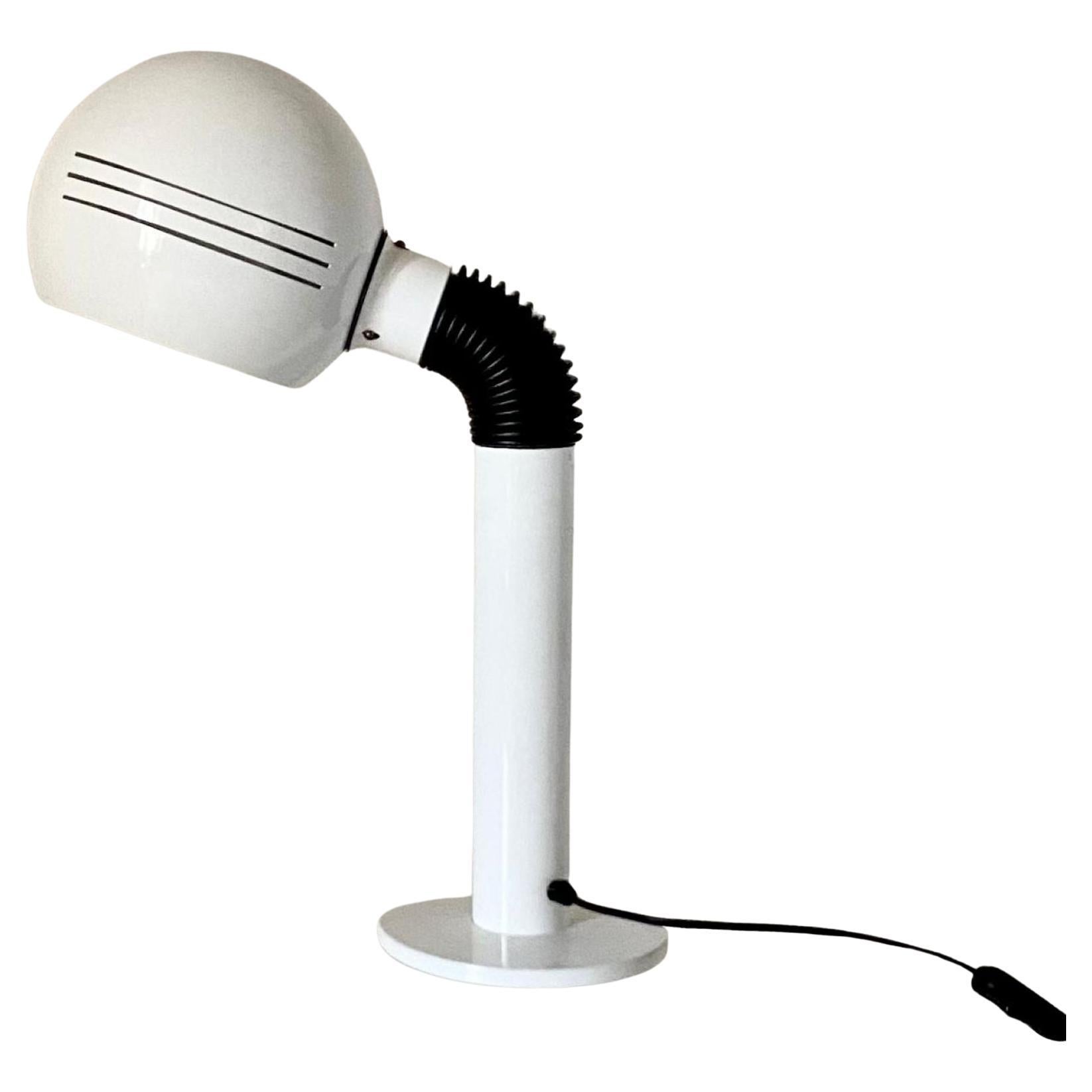 Italian Modern Space Age Desk Lamp by Zonca, White, Adjustable, 1970s For Sale