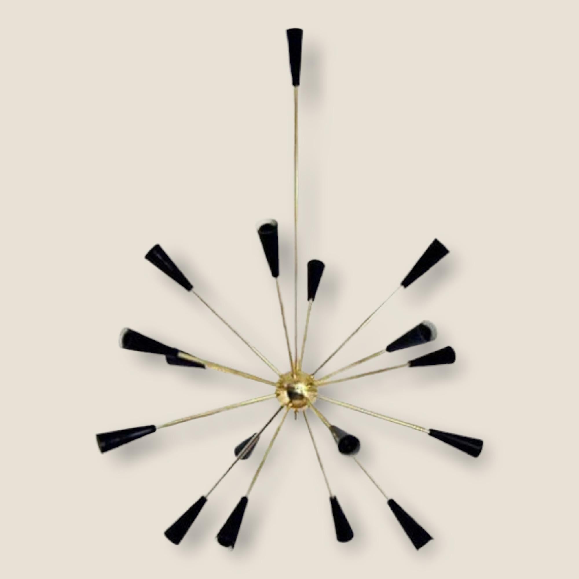 Italian Modern Sputnik Chandelier in Brass and Enamel by Fabio Ltd For Sale 4