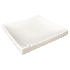 Italian modern Square centerpiece in white ceramic, 1960s