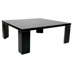 Italian modern Square Coffee table in black lacquered wood, 1980s Italian modern Square Coffee table in black lacquered wood, 1980s