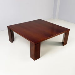 Mesa de centro cuadrada moderna italiana de madera, años 70
