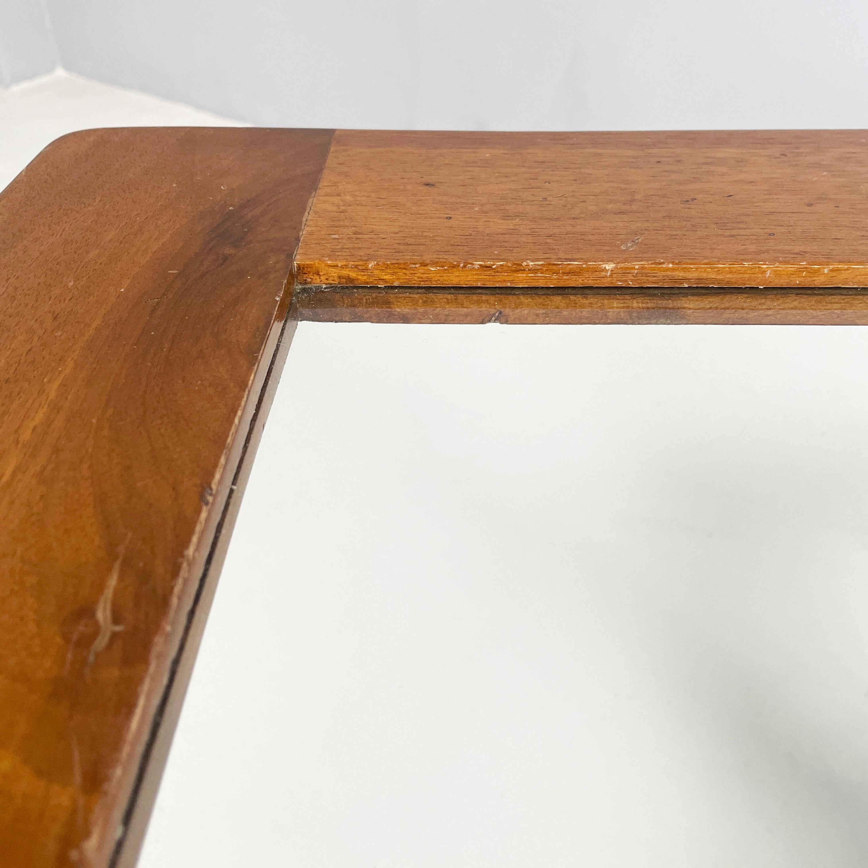 Table basse carrée moderne italienne en bois et verre, années 1980 en vente 6