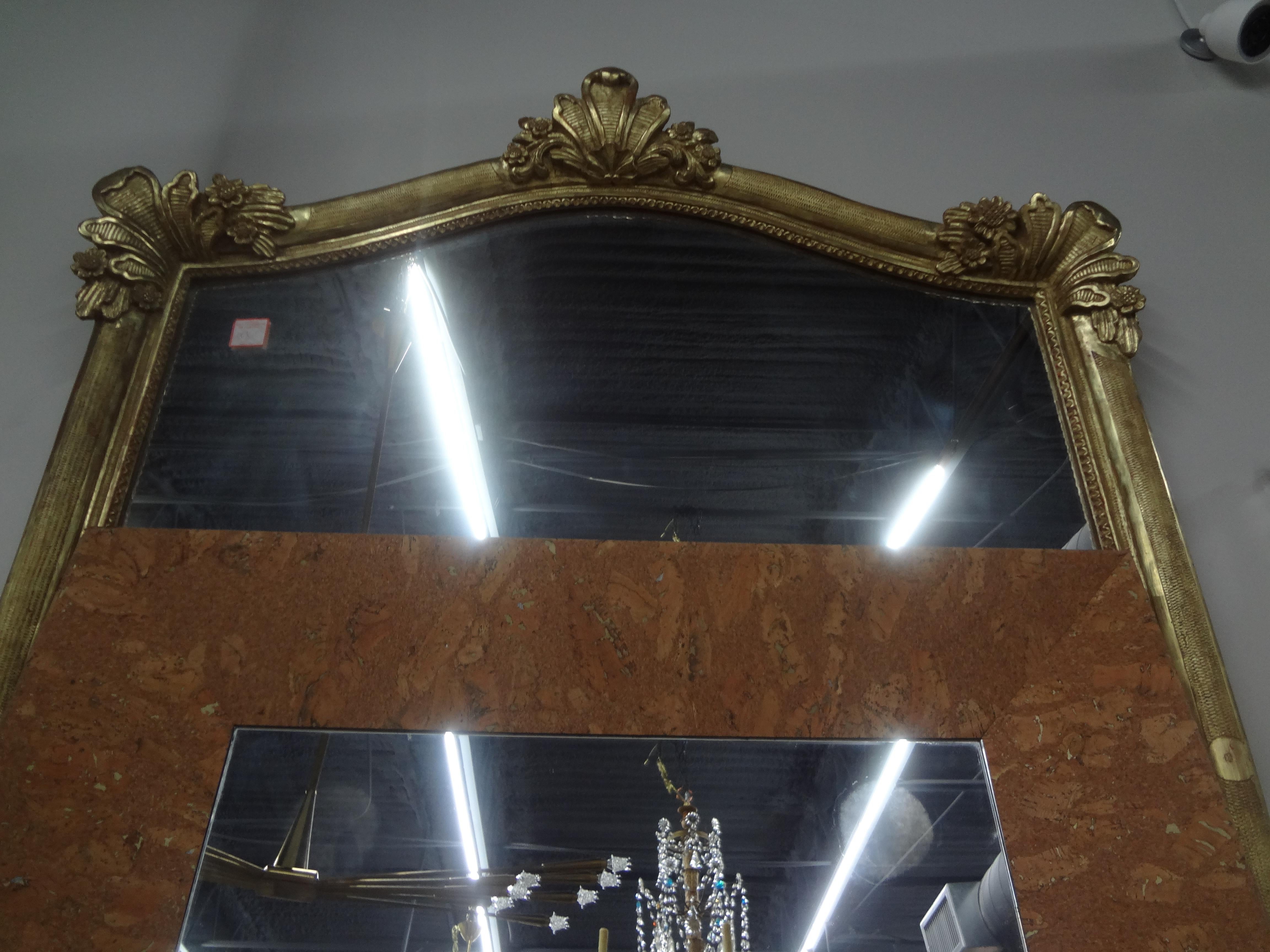 Late 20th Century Italian Modern Square Cork Mirror For Sale