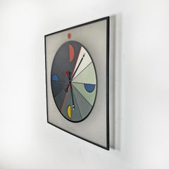 Horloge murale italienne moderne en plastique carré par Kurt B. Delbanco pour Morphos, années 1980