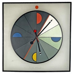 Horloge murale italienne moderne en plastique carré par Kurt B. Delbanco pour Morphos, années 1980
