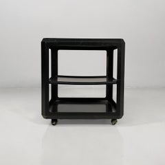 Italian modern square wooden black cart, 1970s