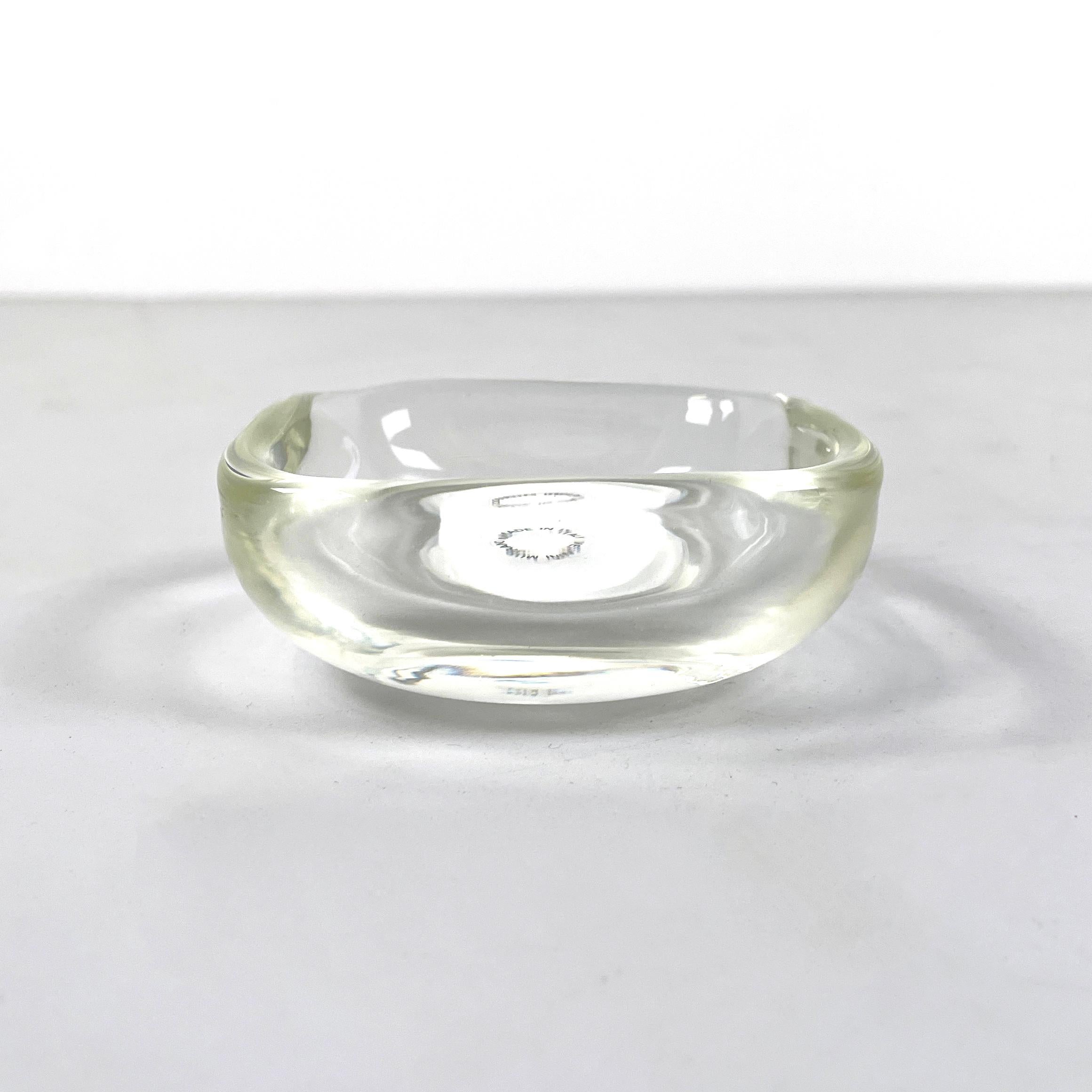 Modern Italian modern Squared ashtray in transparent Murano glass by Venini, 1990s For Sale